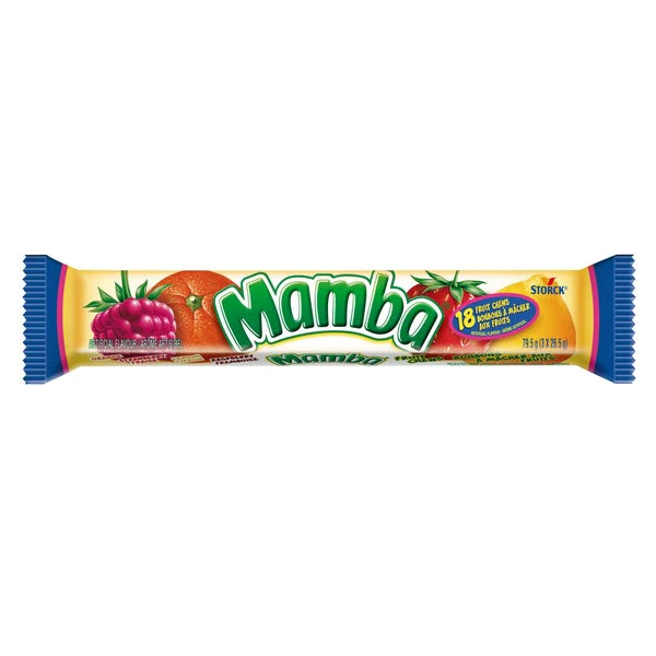 Fruit Chews - 4 Cases x 24 Packs x 79.5 g - Mamba - Canadian Distribution - Ships Free Within Canada on Orders Above CAD $199