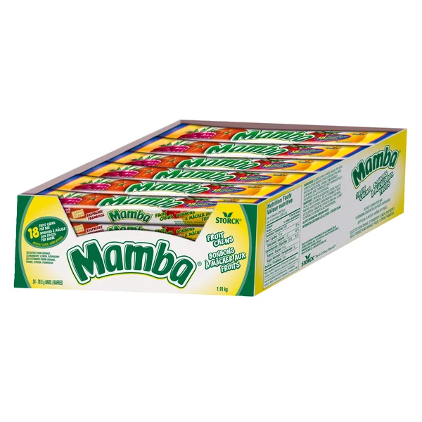 Fruit Chews - 4 Cases x 24 Packs x 79.5 g - Mamba - Canadian Distribution - Ships Free Within Canada on Orders Above CAD $199 - Image 2