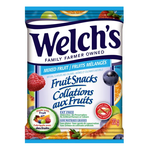 Fruit Snacks Value Pack - 4 Cases x 60 Packs x 22 g - Welch’s - Canadian Distribution - Ships Free Within Canada on Orders Above CAD $199