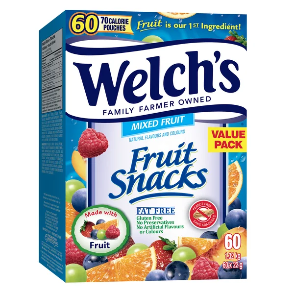 Fruit Snacks Value Pack - 4 Cases x 60 Packs x 22 g - Welch’s - Canadian Distribution - Ships Free Within Canada on Orders Above CAD $199 - Image 2