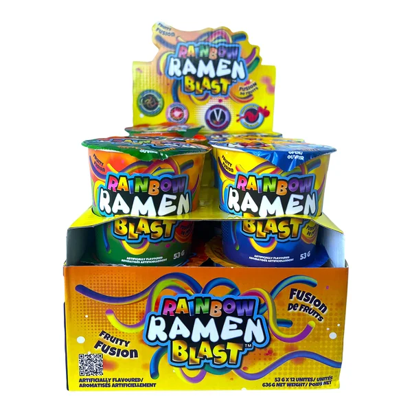 Fruity Fusion - 4 Cases x 12 Packs x 53 g - Rainbow Ramen Blast - Canadian Distribution - Ships Free Within Canada on Orders Above CAD $199