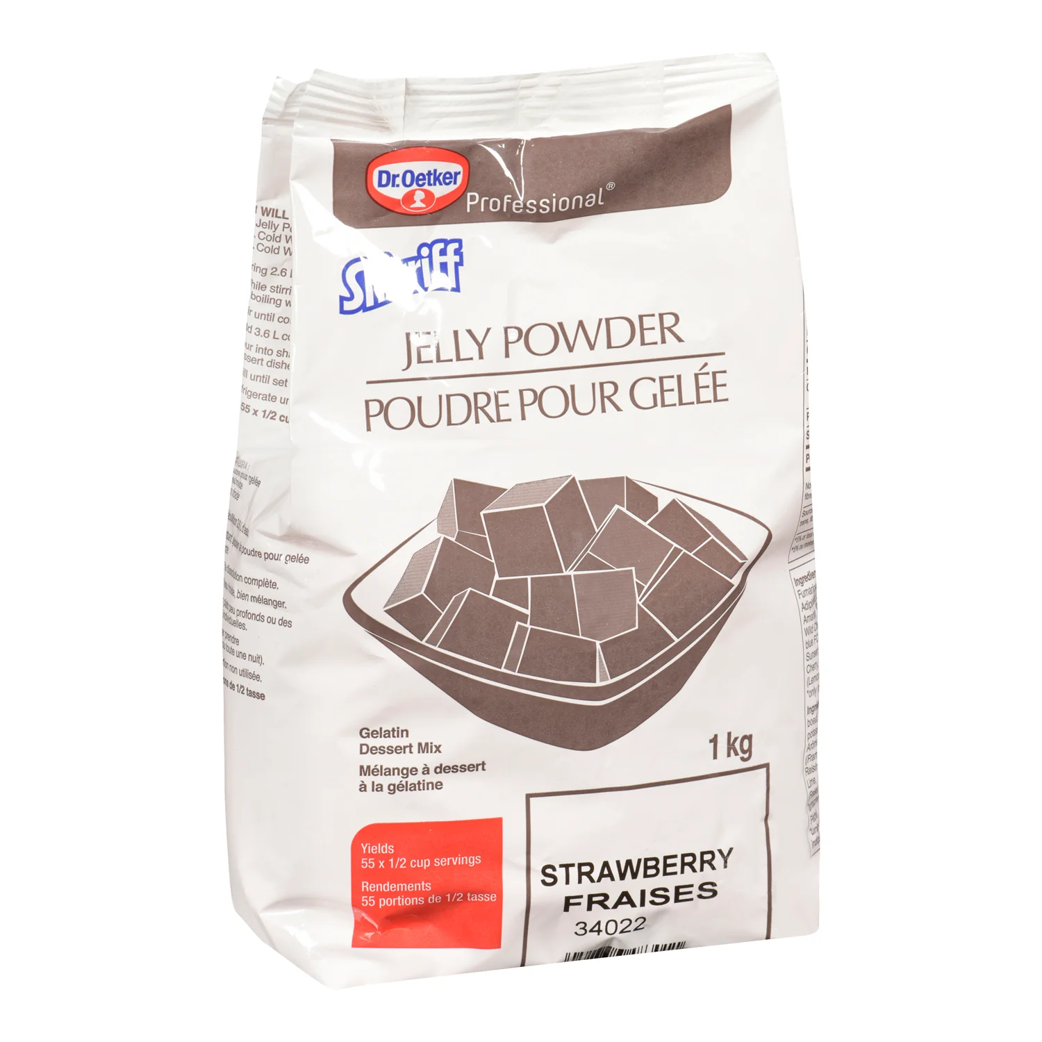 Gelatin Strawberry Powder - 2 x 1 kg - Shirriff - Baking Mixes and Ingredients - Canadian Distribution - Ships Free Within Canada on Orders Above CAD $199