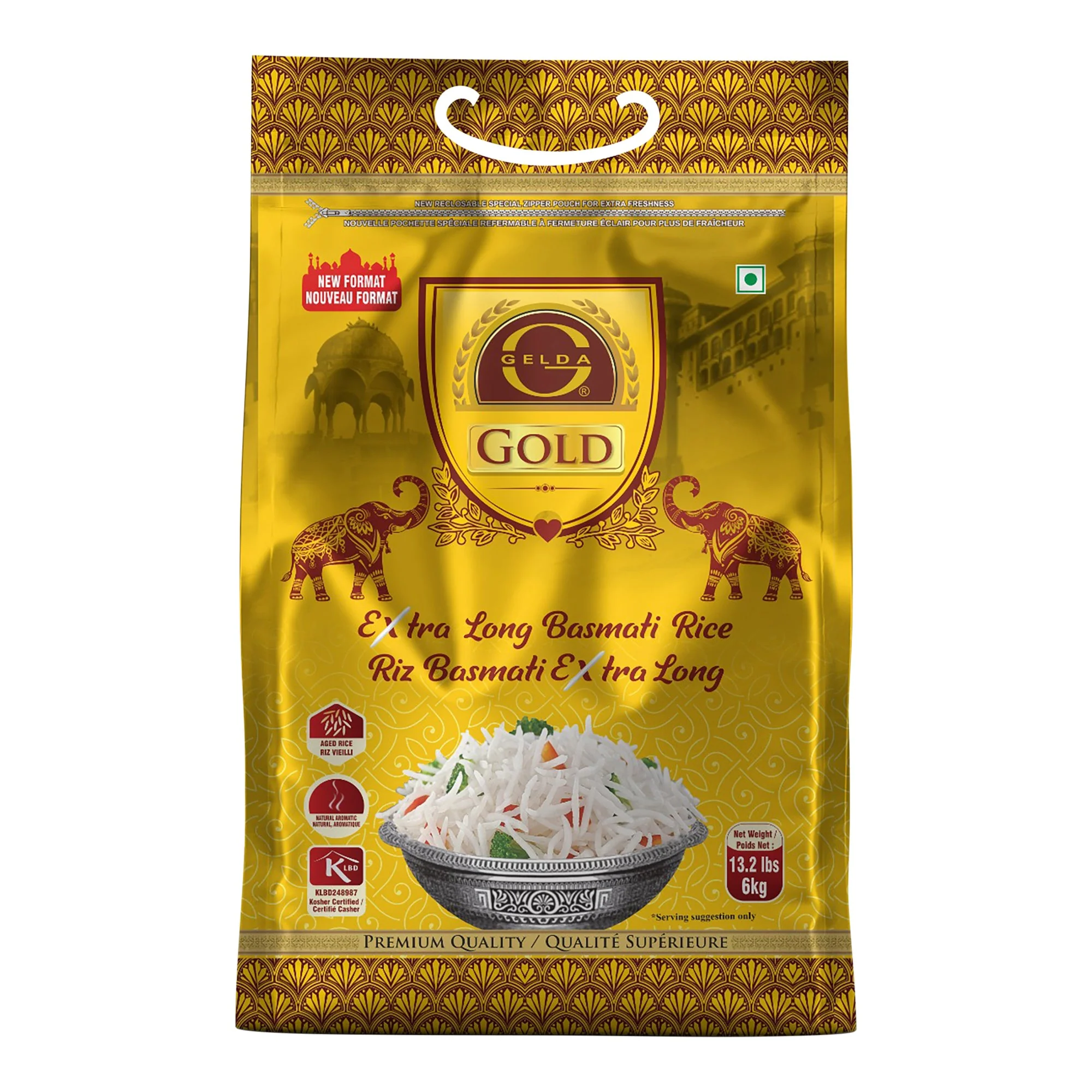 Gelda Gold Basmati Rice - 4 x 6 kg - Grocery and Food Items - Canadian Distribution - Ships Free Within Canada on Orders Above CAD $199