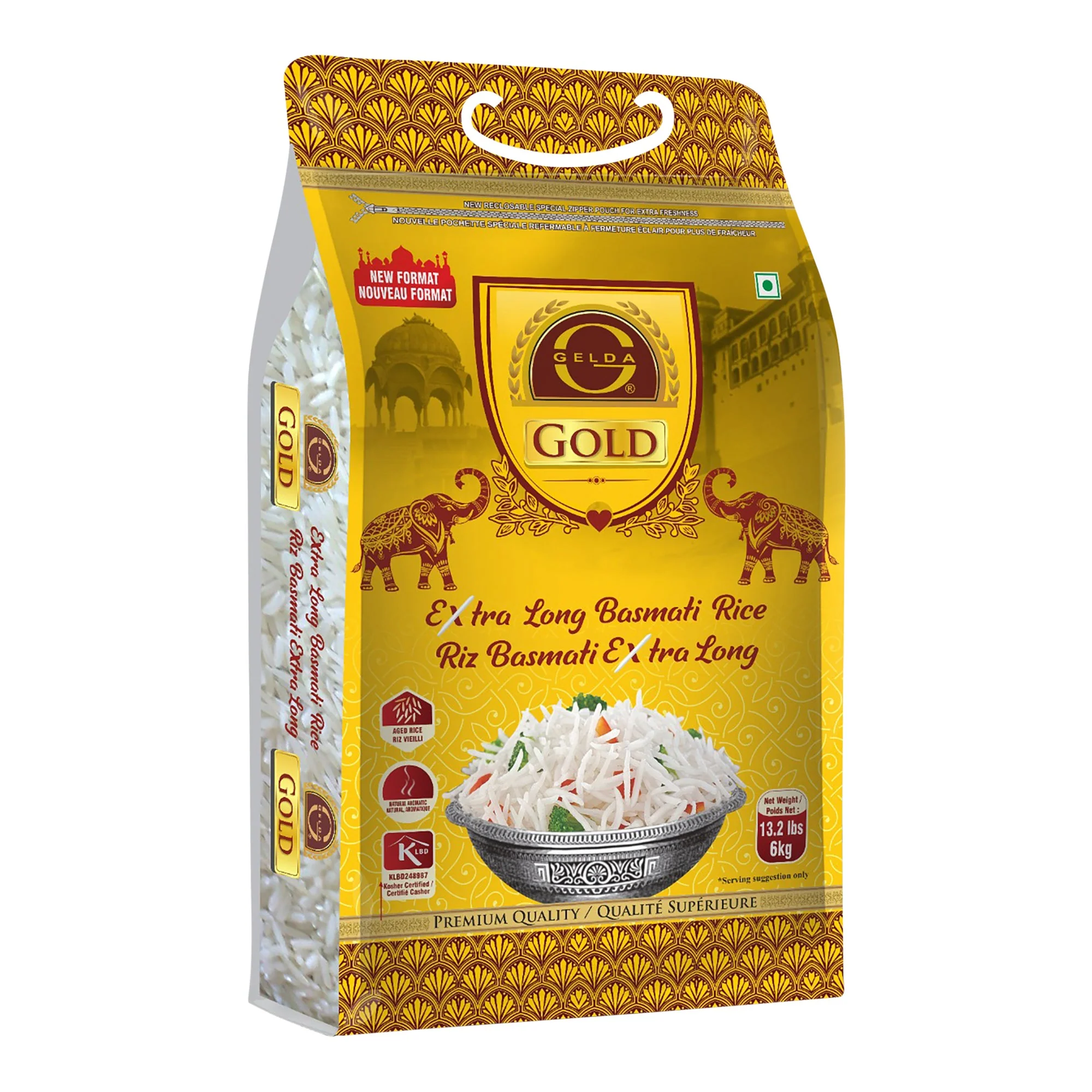 Gelda Gold Basmati Rice - 4 x 6 kg - Grocery and Food Items - Canadian Distribution - Ships Free Within Canada on Orders Above CAD $199 - Image 2