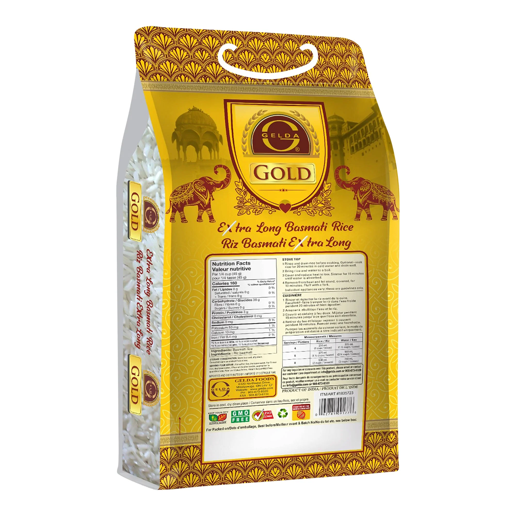 Gelda Gold Basmati Rice - 4 x 6 kg - Grocery and Food Items - Canadian Distribution - Ships Free Within Canada on Orders Above CAD $199 - Image 3