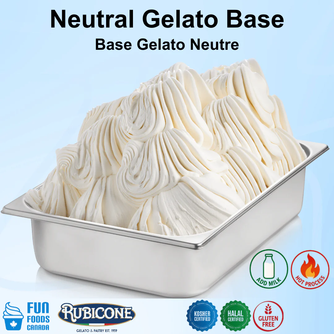 "PRE-ORDER" Gelobase Neutra 100 - Gelato Bases - Milk Bases - Hot Process - Case of 8 x 2 KG bags - Rubicone Canada - Ships Free Within Canada on Orders Above CAD $199