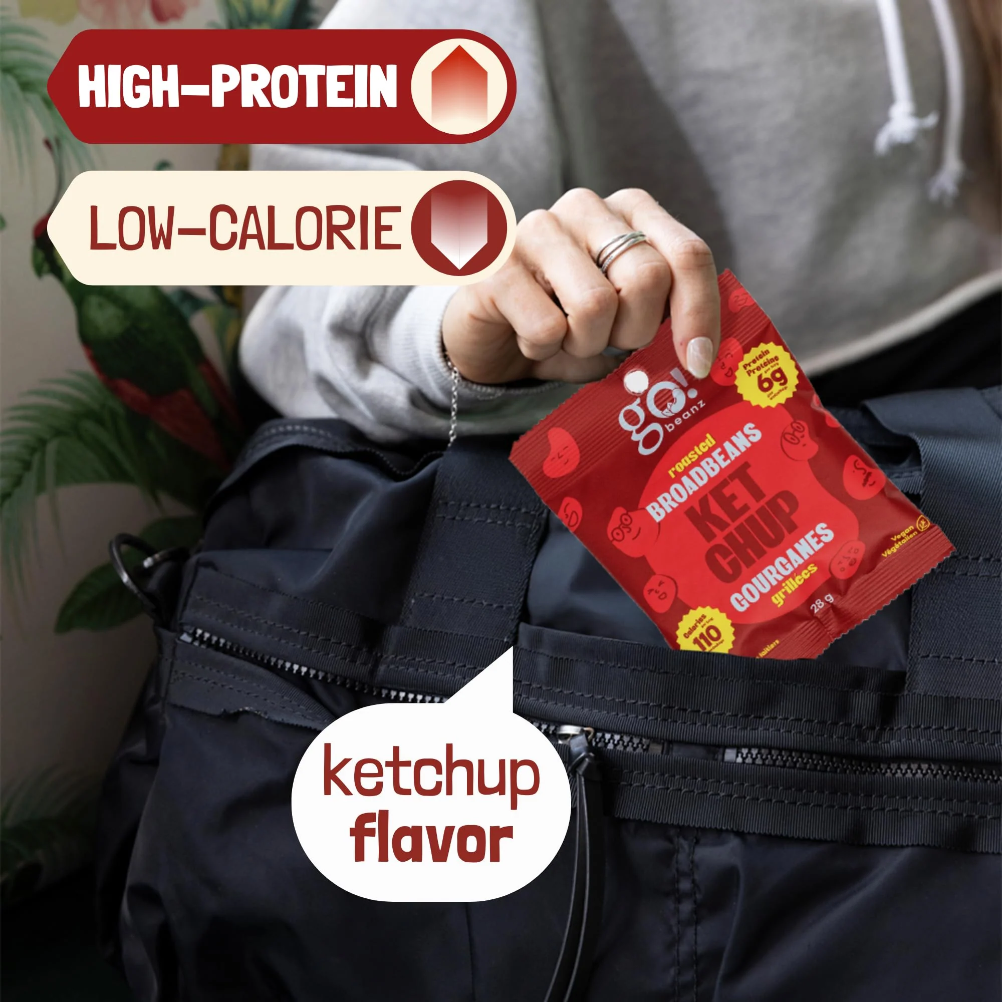 GoBeanz โ Crunchy Broad Beans โ Ketchup โ 24 ร 28 g - Canadian Distribution - Ships Free Within Canada on Orders Above CAD $199 - Image 6