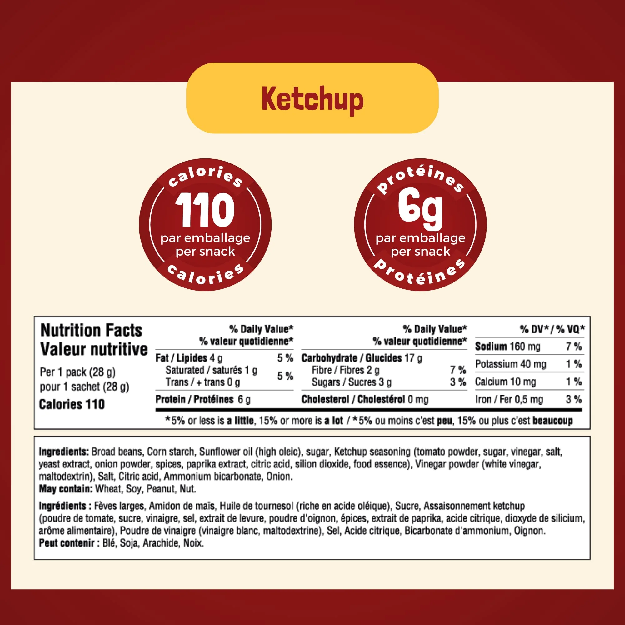 GoBeanz โ Crunchy Broad Beans โ Ketchup โ 24 ร 28 g - Canadian Distribution - Ships Free Within Canada on Orders Above CAD $199 - Image 7