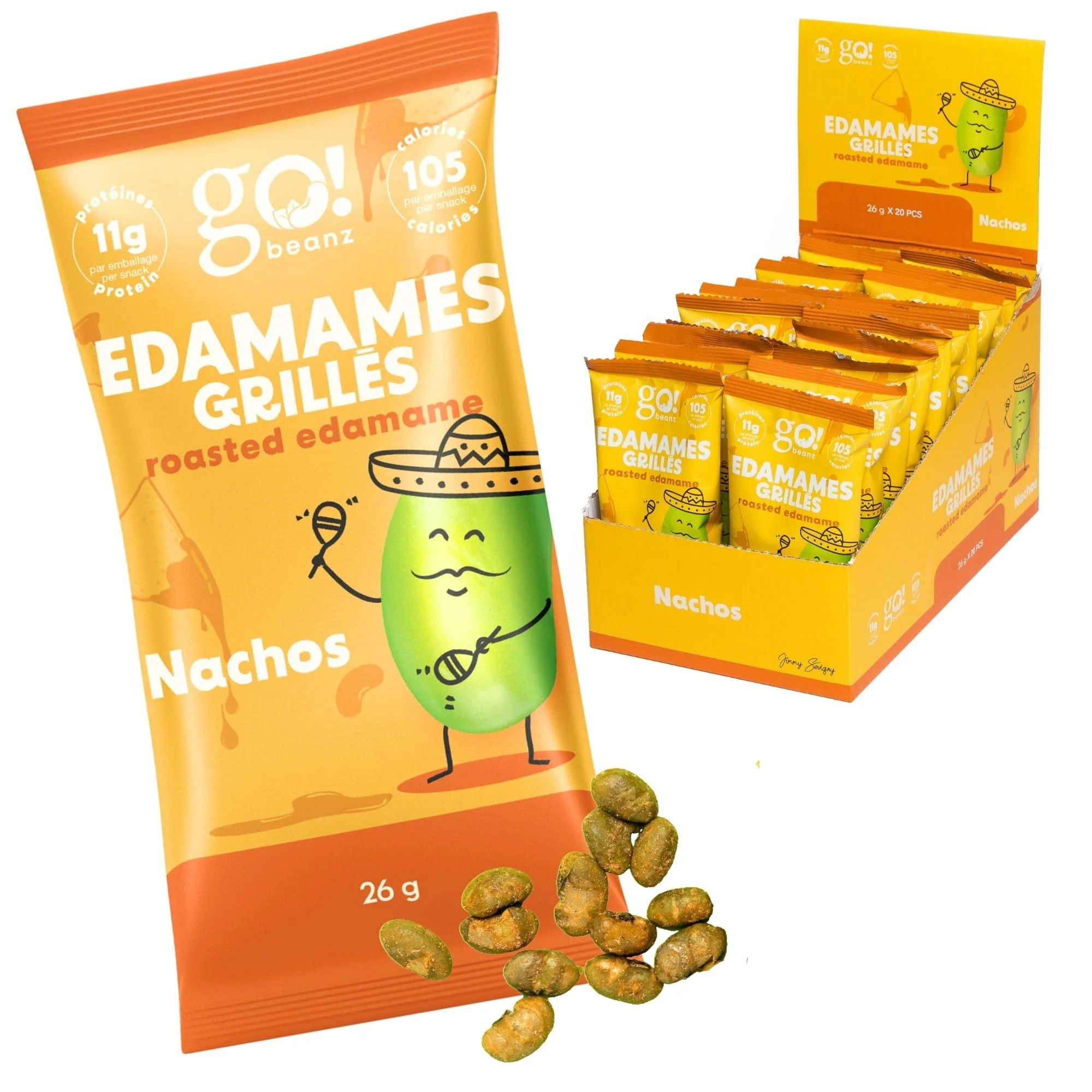 GoBeanz โ Crunchy Roasted Edamame โ Tasty Nachos โ 20 Packs - Canadian Distribution - Ships Free Within Canada on Orders Above CAD $199