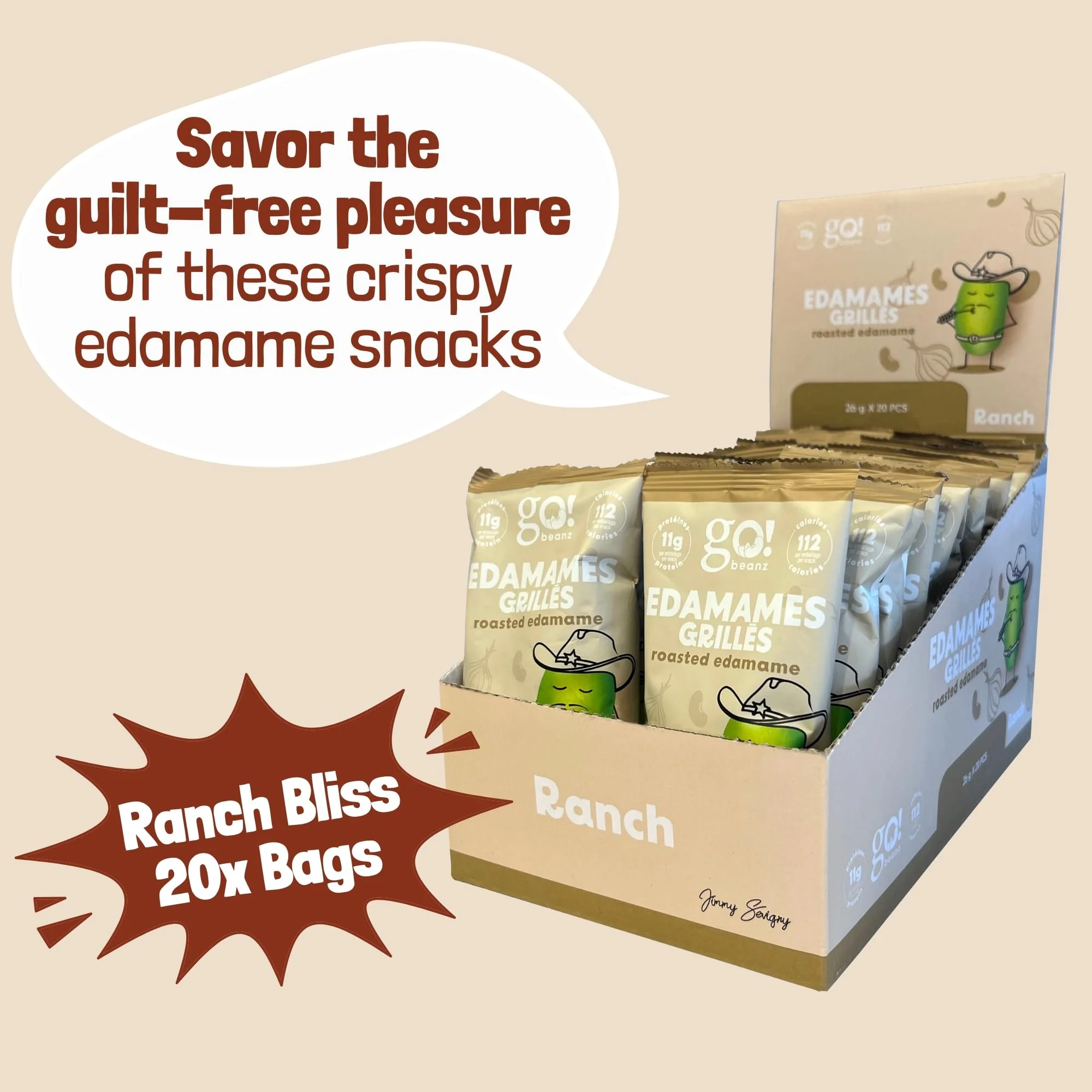 GoBeanz โ Crunchy Roasted Edamame โ Tasty Ranch โ 20 Packs - Canadian Distribution - Ships Free Within Canada on Orders Above CAD $199 - Image 2