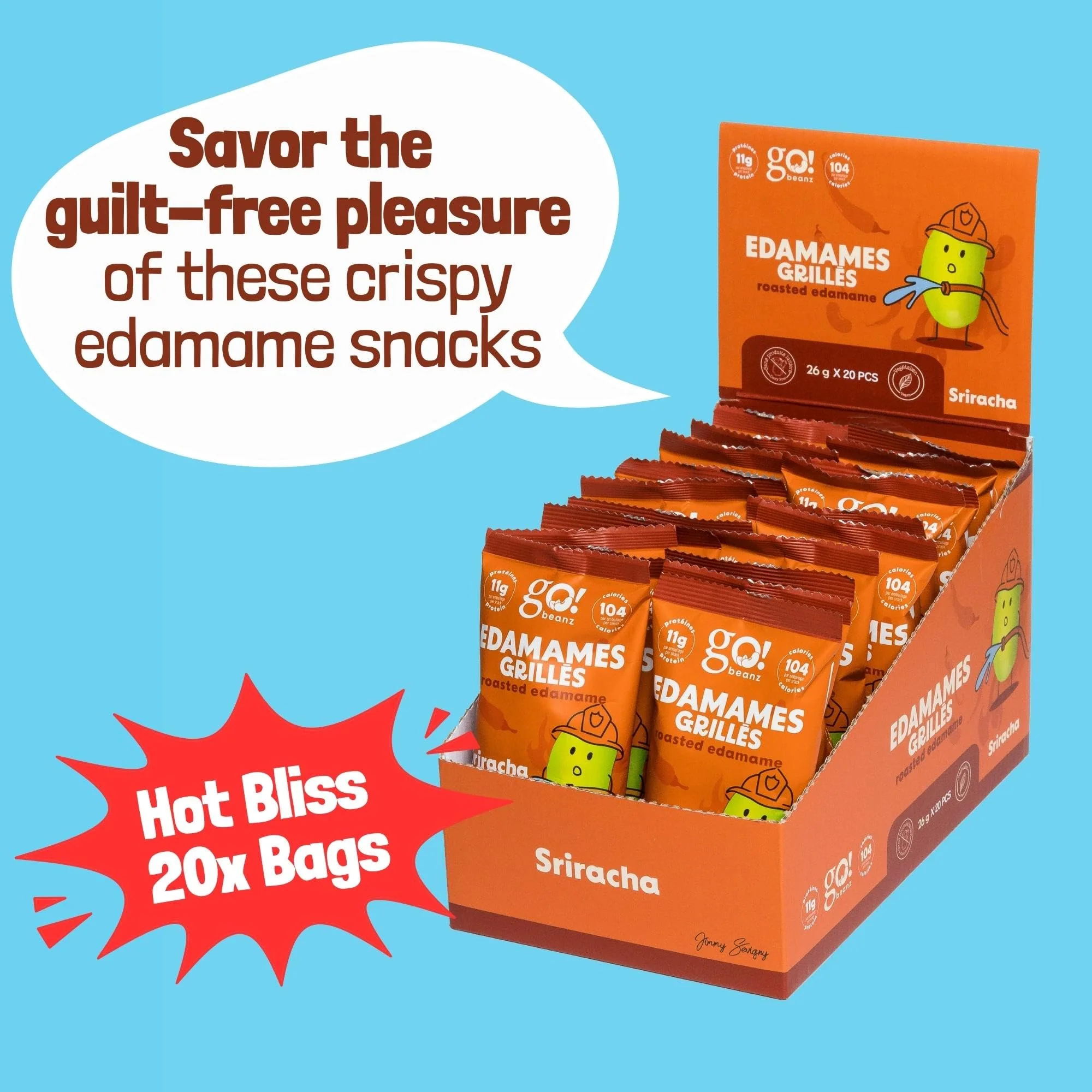 GoBeanz โ Roasted Edamame โ Sriracha โ High-Protein Snack โ 20 Packs - Canadian Distribution - Ships Free Within Canada on Orders Above CAD $199 - Image 4