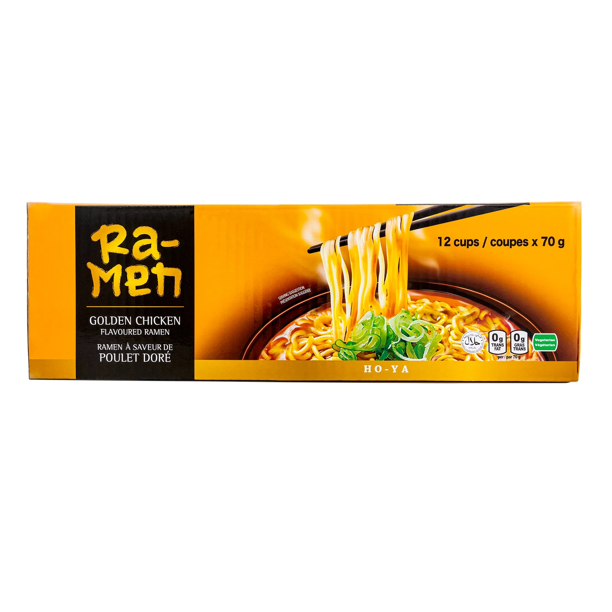Golden Chicken Flavoured Ramen - 4 Cases x 12 Packs x 70 g - Ho-Ya - Canadian Distribution - Ships Free Within Canada on Orders Above CAD $199