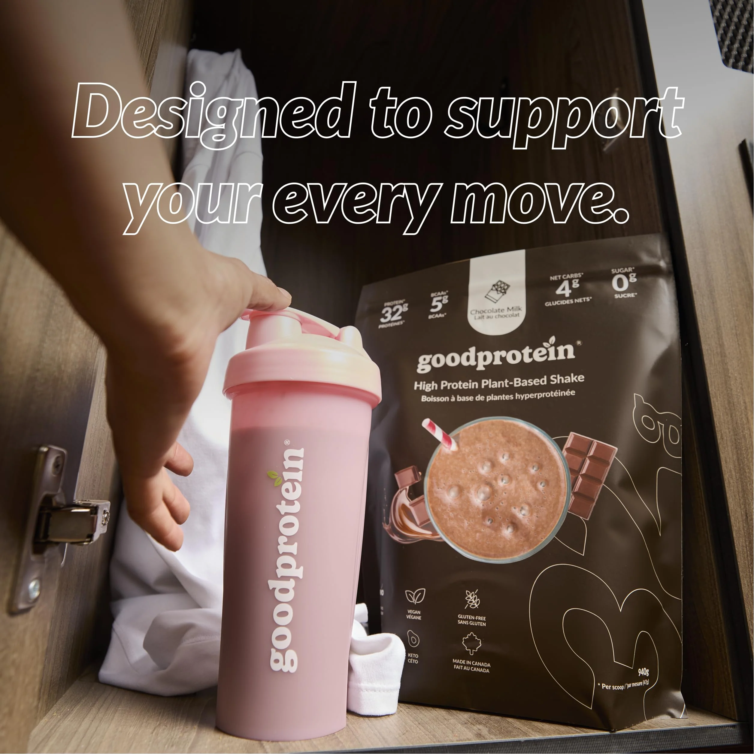Good Protein โ Vegan High Protein Powder โ Chocolate Milk โ 470 g - Canadian Distribution - Ships Free Within Canada on Orders Above CAD $199 - Image 6