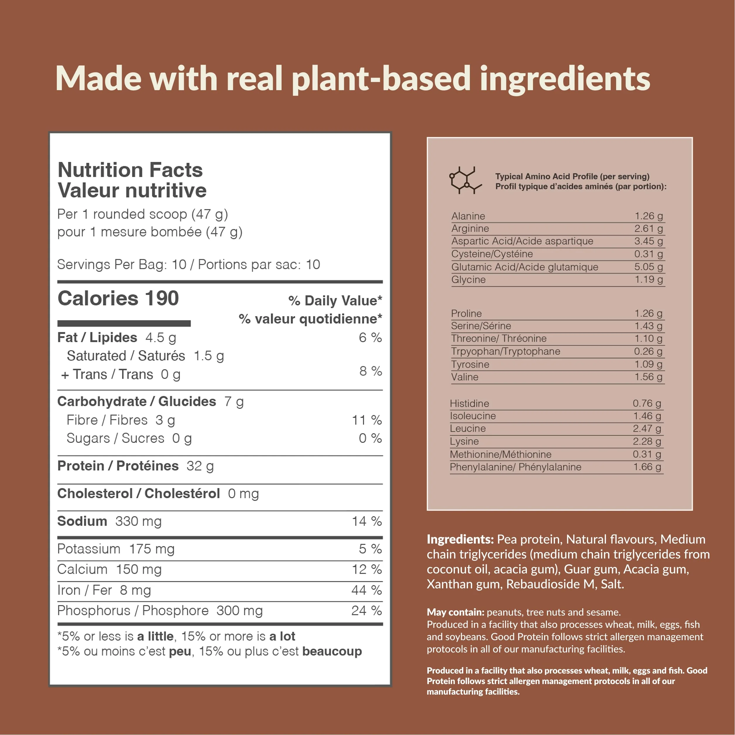 Good Protein โ Vegan High Protein Powder โ Chocolate Milk โ 470 g - Canadian Distribution - Ships Free Within Canada on Orders Above CAD $199 - Image 7