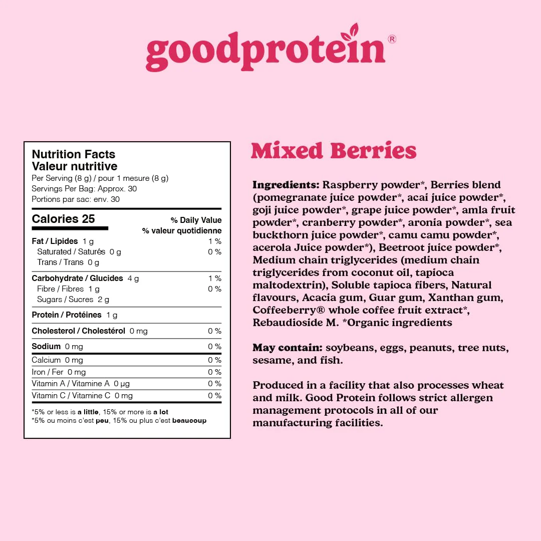 GoodProtein – Red Superfood Juice Powder – Mixed Berries – 225 g - Canadian Distribution - Ships Free Within Canada on Orders Above CAD $199 - Image 5