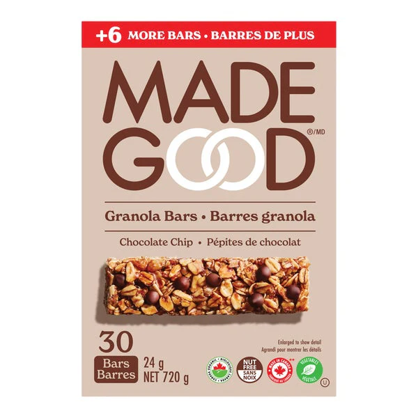 Granola Bars - 4 Cases x 30 Packs x 24 g - Made Good - Canadian Distribution - Ships Free Within Canada on Orders Above CAD $199