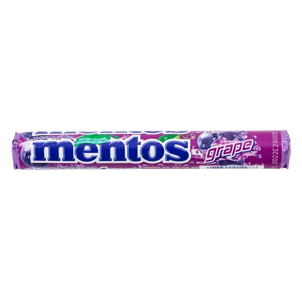 Grape Rolls - 4 Cases x 20 Rolls x 37.4 g - Mentos - Canadian Distribution - Ships Free Within Canada on Orders Above CAD $199