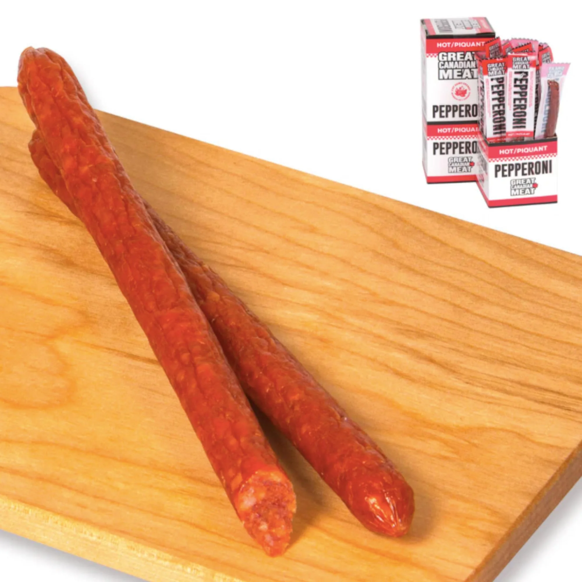 Great Canadian Meat โ Pepperoni Sticks โ Hot โ 18 ร 22g โ High protein snack - Canadian Distribution - Ships Free Within Canada on Orders Above CAD $199 - Image 3
