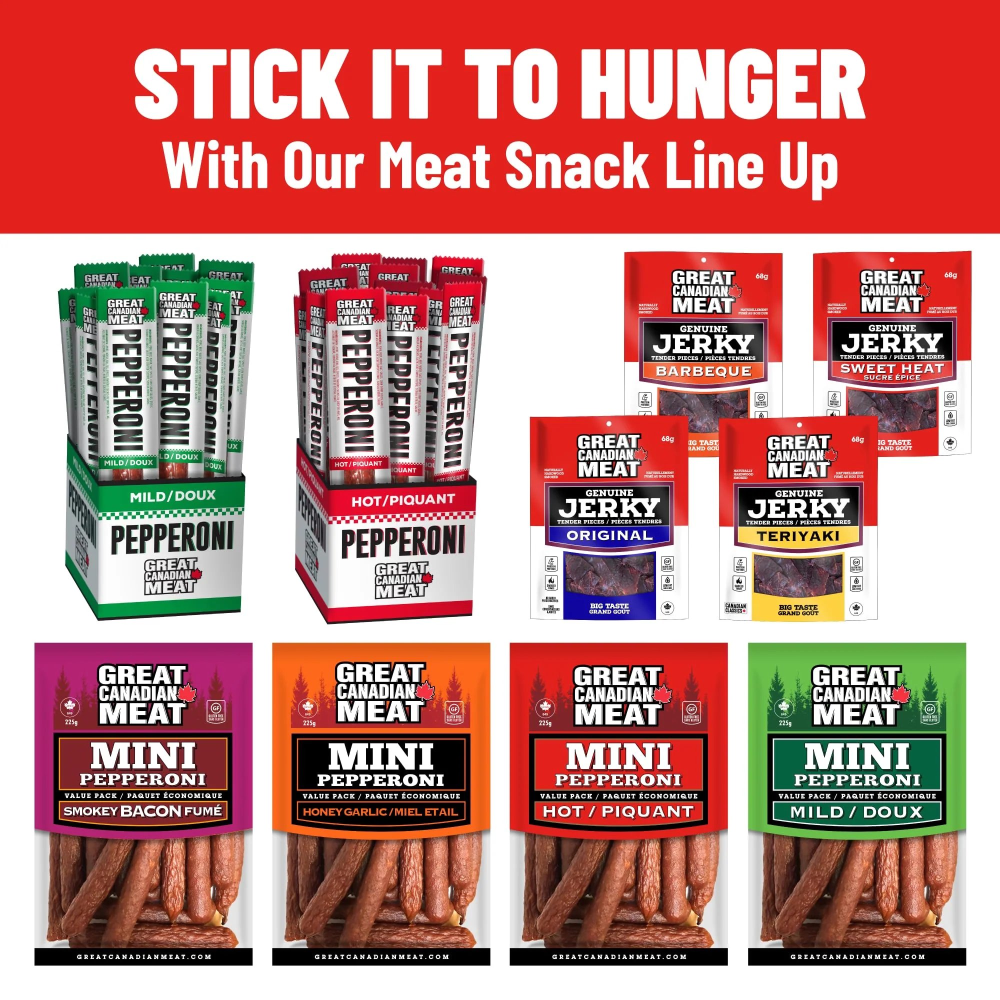 Great Canadian Meat โ Pepperoni Sticks โ Hot โ 18 ร 22g โ High protein snack - Canadian Distribution - Ships Free Within Canada on Orders Above CAD $199 - Image 4
