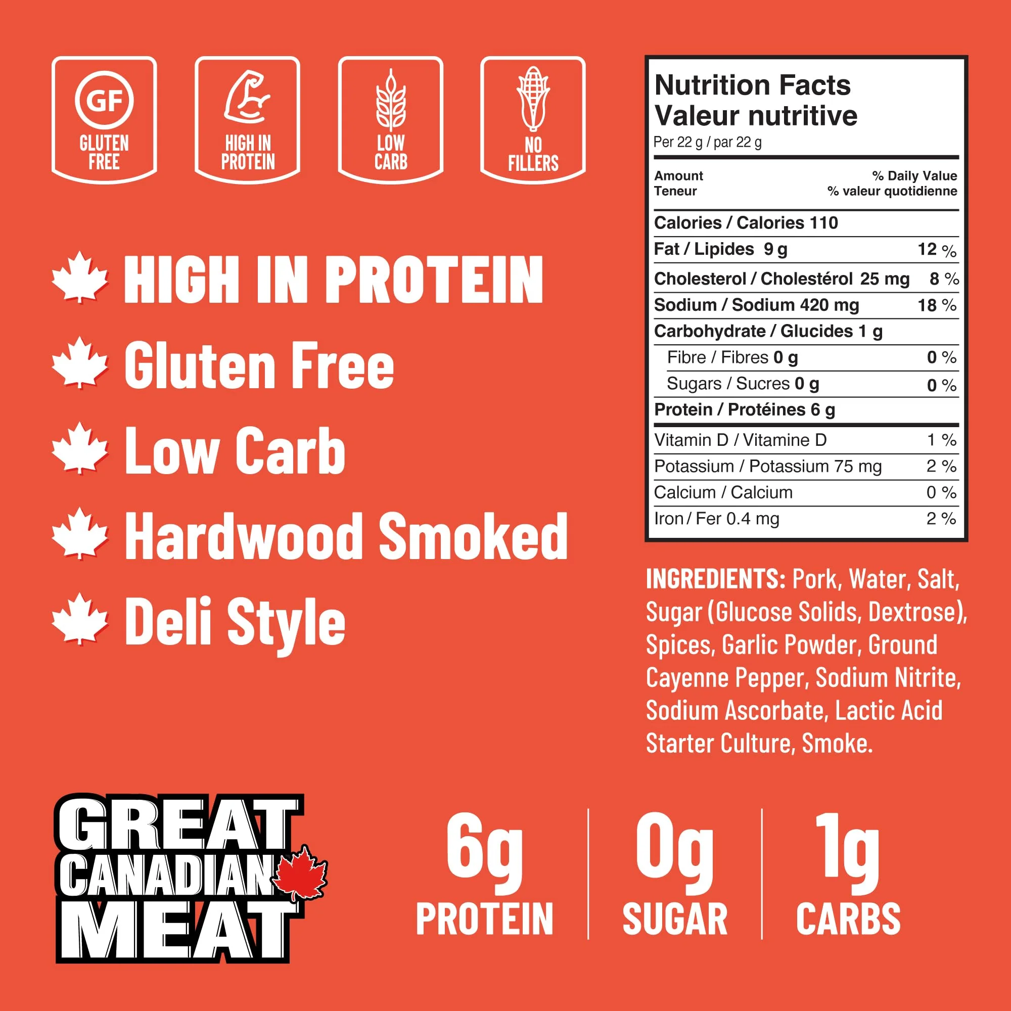 Great Canadian Meat โ Pepperoni Sticks โ Hot โ 18 ร 22g โ High protein snack - Canadian Distribution - Ships Free Within Canada on Orders Above CAD $199 - Image 8