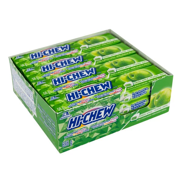 Green Apple Candy - 4 Cases x 12 Packs x 58 g - Hi-Chew - Canadian Distribution - Ships Free Within Canada on Orders Above CAD $199