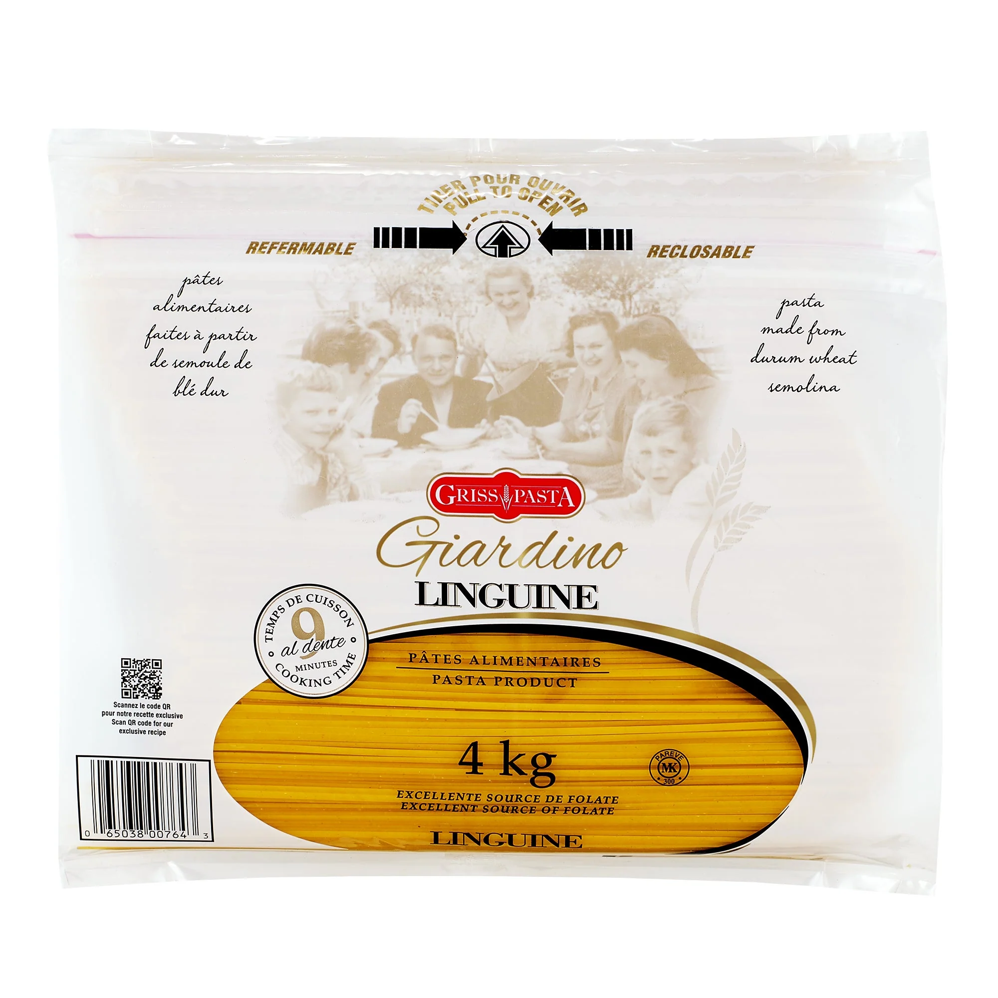 Griss Pasta Giardino Linguine - 4 x 4 kg - Grocery and Food Items - Canadian Distribution - Ships Free Within Canada on Orders Above CAD $199