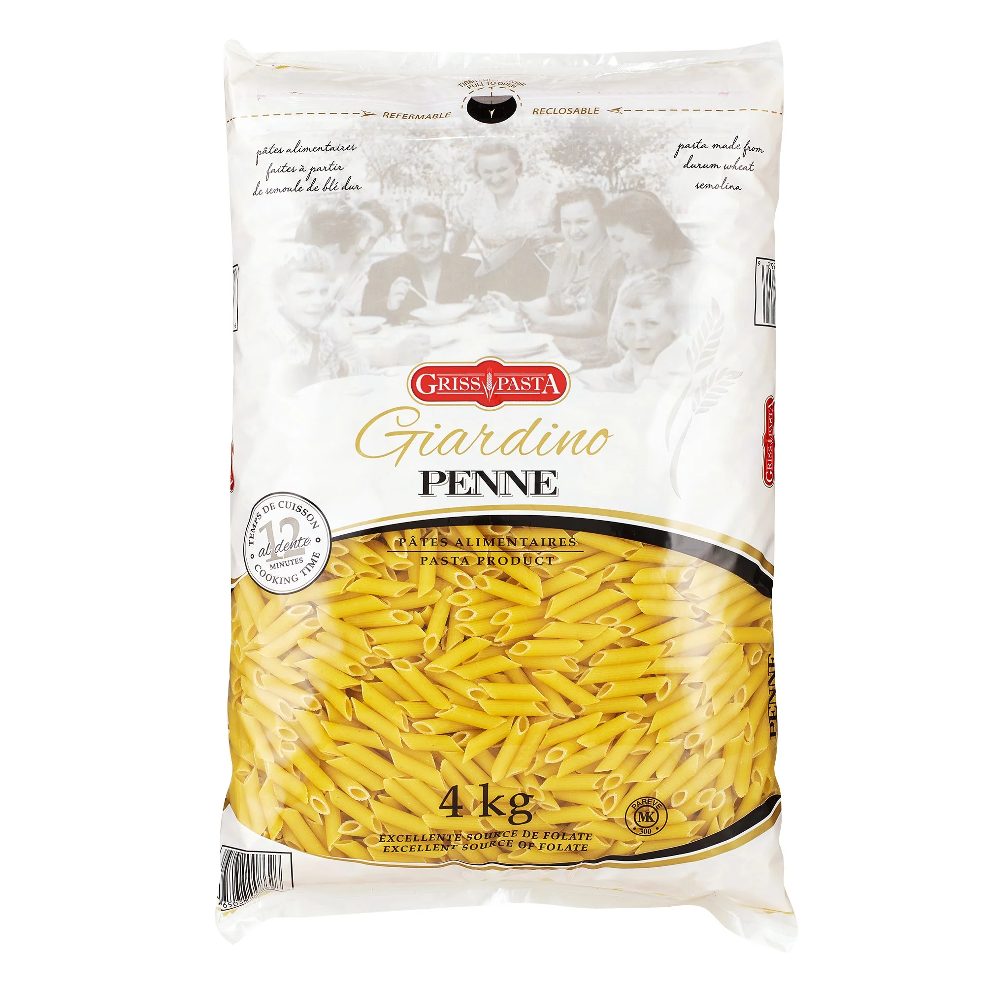 Griss Pasta Giardino Penne - 4 x 4 kg - Grocery and Food Items - Canadian Distribution - Ships Free Within Canada on Orders Above CAD $199