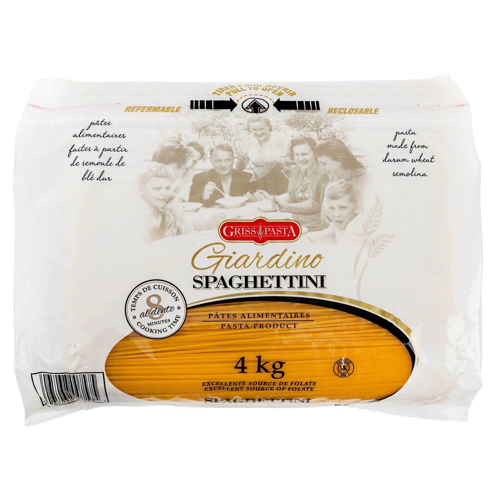Griss Pasta Giardino Spaghettini - 4 x 4 kg - Grocery and Food Items - Canadian Distribution - Ships Free Within Canada on Orders Above CAD $199