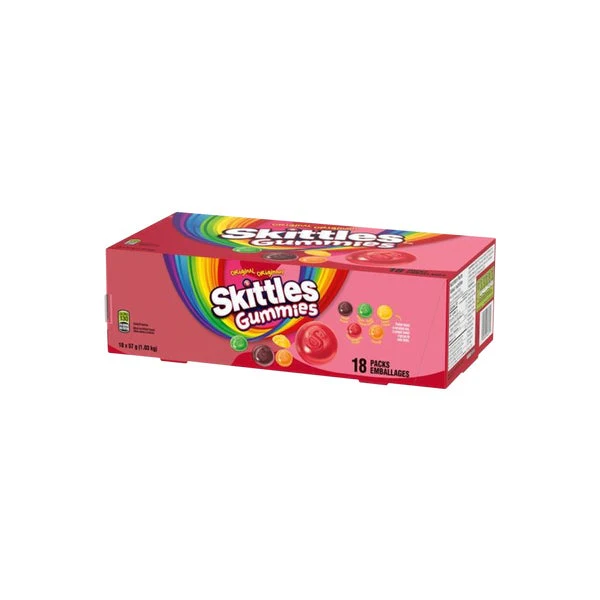 Gummies Original - 4 Cases x 18 Packs x 57 g - Skittles - Canadian Distribution - Ships Free Within Canada on Orders Above CAD $199