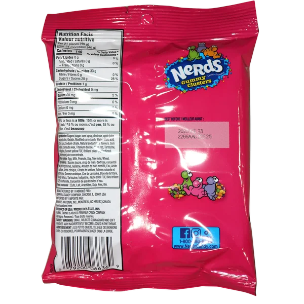 Gummy Clusters - 4 Cases x 10 Trays x 142 g - Nerds - Canadian Distribution - Ships Free Within Canada on Orders Above CAD $199 - Image 2
