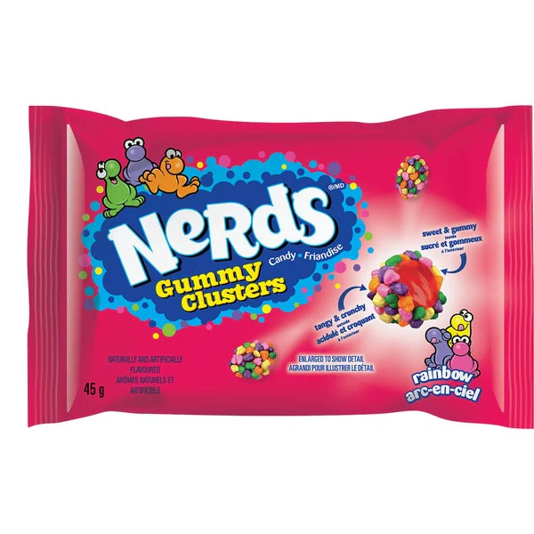 Gummy Clusters - 4 Cases x 20 Packs x 45 g - Nerds - Canadian Distribution - Ships Free Within Canada on Orders Above CAD $199
