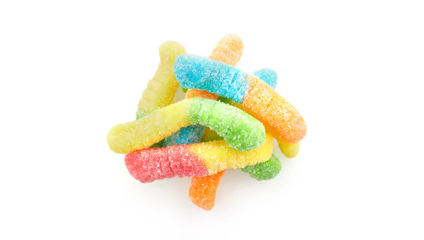 Gummy Neon Worms 2" - 18 LB Box - Premium Ice Cream and Dessert Toppings, Mix-Ins and Inclusions - Ships Free Within Canada on Orders Above CAD $199