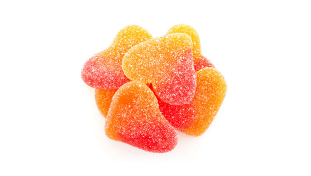 Gummy Peach Soft Hearts - 26.5 lb - Canadian Distribution - Ships Free Within Canada on Orders Above CAD $199