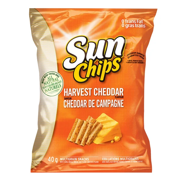 Harvest Cheddar Chips - 4 Cases x 40 Packs x 40 g - Sun Chips - Canadian Distribution - Ships Free Within Canada on Orders Above CAD $199