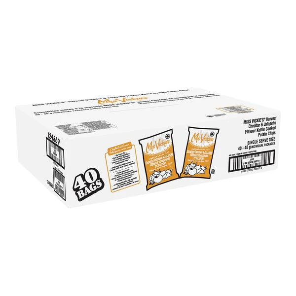 Harvest Cheddar & Jalapeno - 4 Cases x 40 Packs x 40 g - Miss Vickie's - Canadian Distribution - Ships Free Within Canada on Orders Above CAD $199 - Image 2