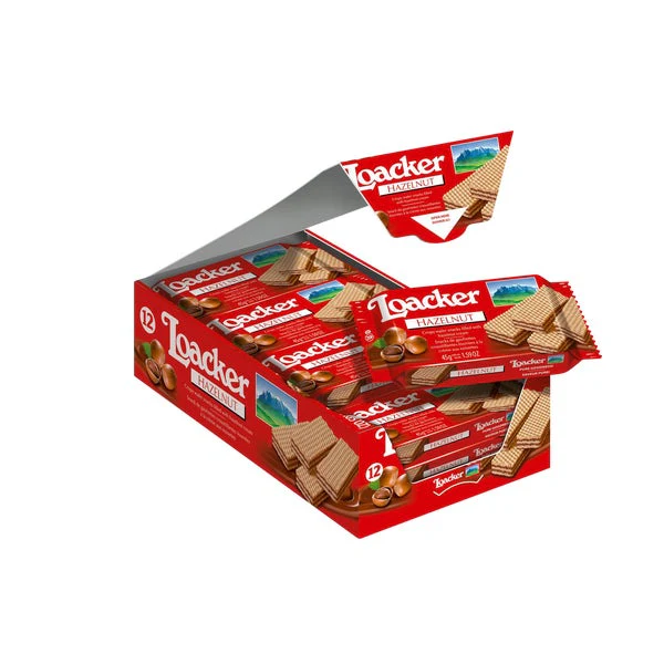 Hazelnut - 4 Cases x 12 Packs x 45 g - Loacker - Canadian Distribution - Ships Free Within Canada on Orders Above CAD $199