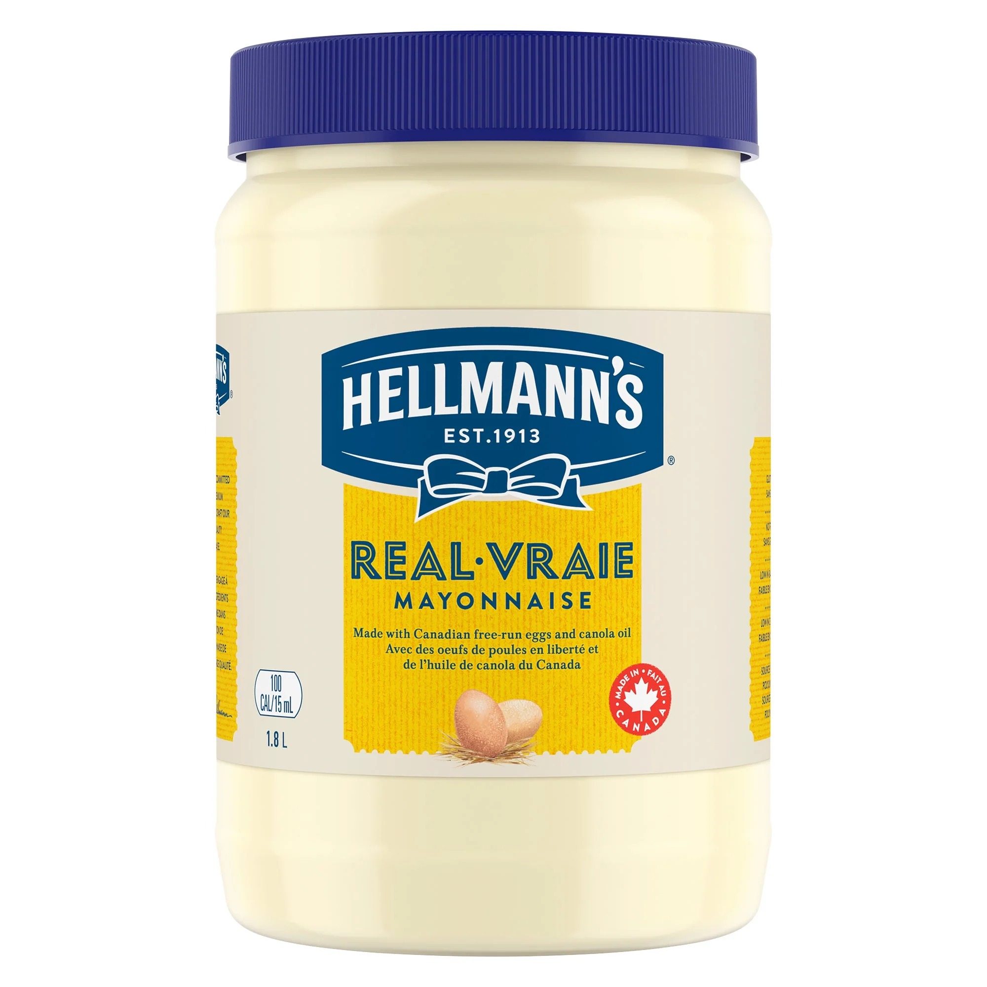 Hellmann’s Real Mayonnaise - 4 x 1.8 L - Grocery and Food Items - Canadian Distribution - Ships Free Within Canada on Orders Above CAD $199