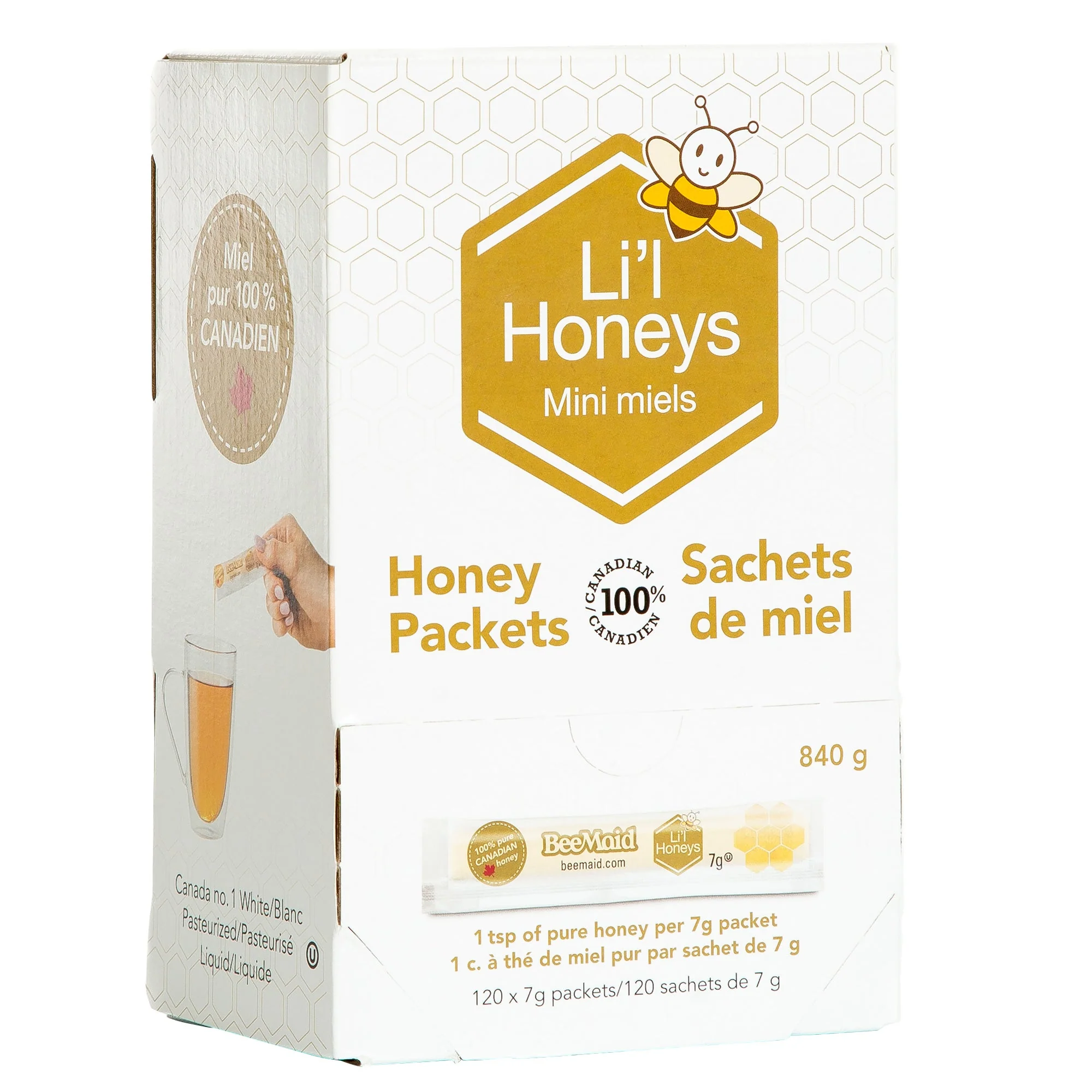 Honey Packets - 4 Cases x 120 Packets x 7 g - Liāl Honeys - Canadian Distribution - Ships Free Within Canada on Orders Above CAD $199