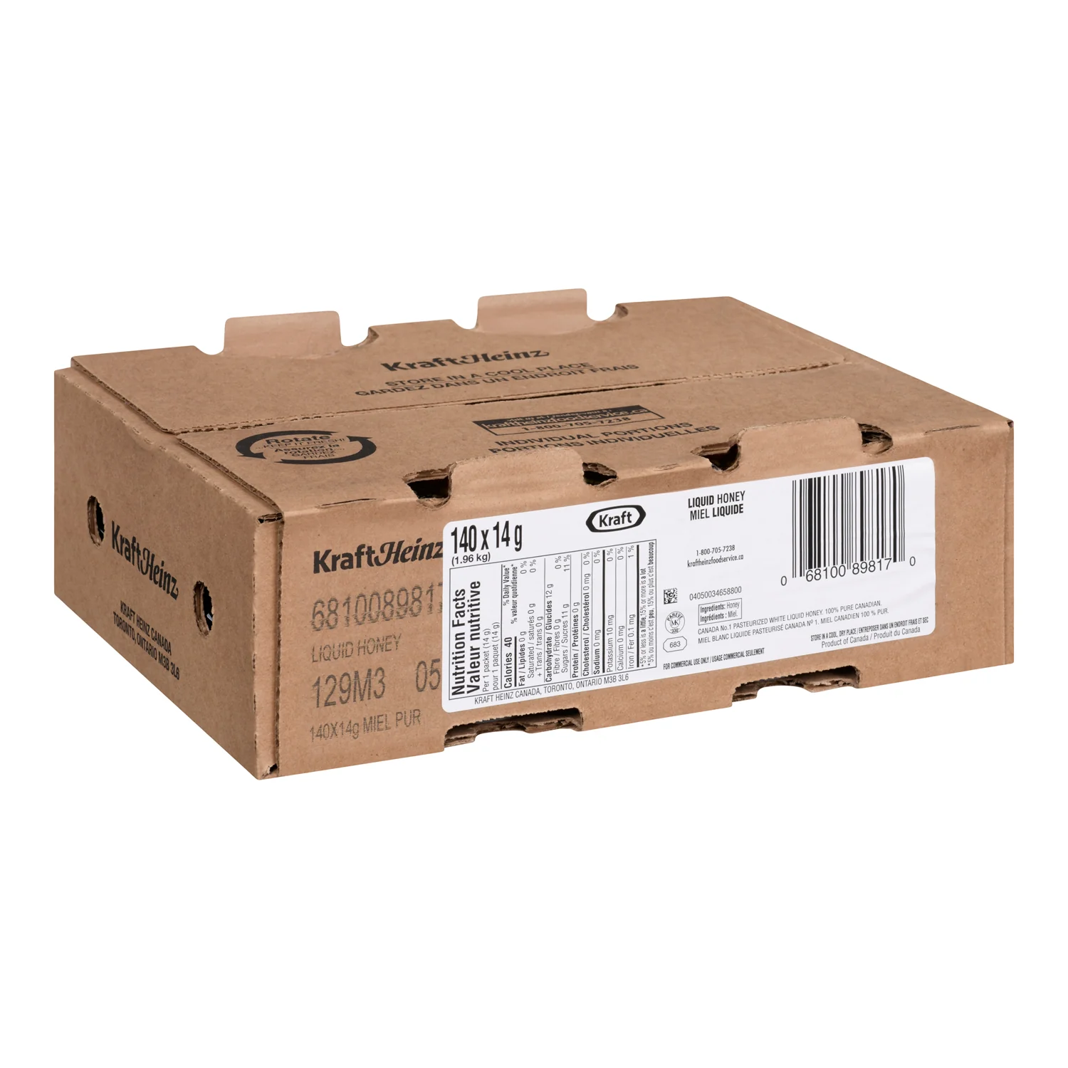 Honey Pure Liquid Cup - 140 x 14 g - Kraft - Restaurant and Foodservice Ingredients - Canadian Distribution - Ships Free Within Canada on Orders Above CAD $199 - Image 2