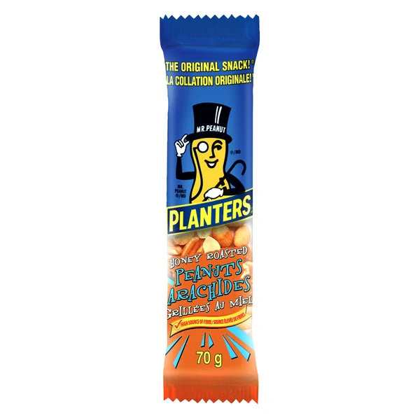 Honey-roasted Peanuts - 4 Cases x 12 Packs x 70 g - Planters - Canadian Distribution - Ships Free Within Canada on Orders Above CAD $199