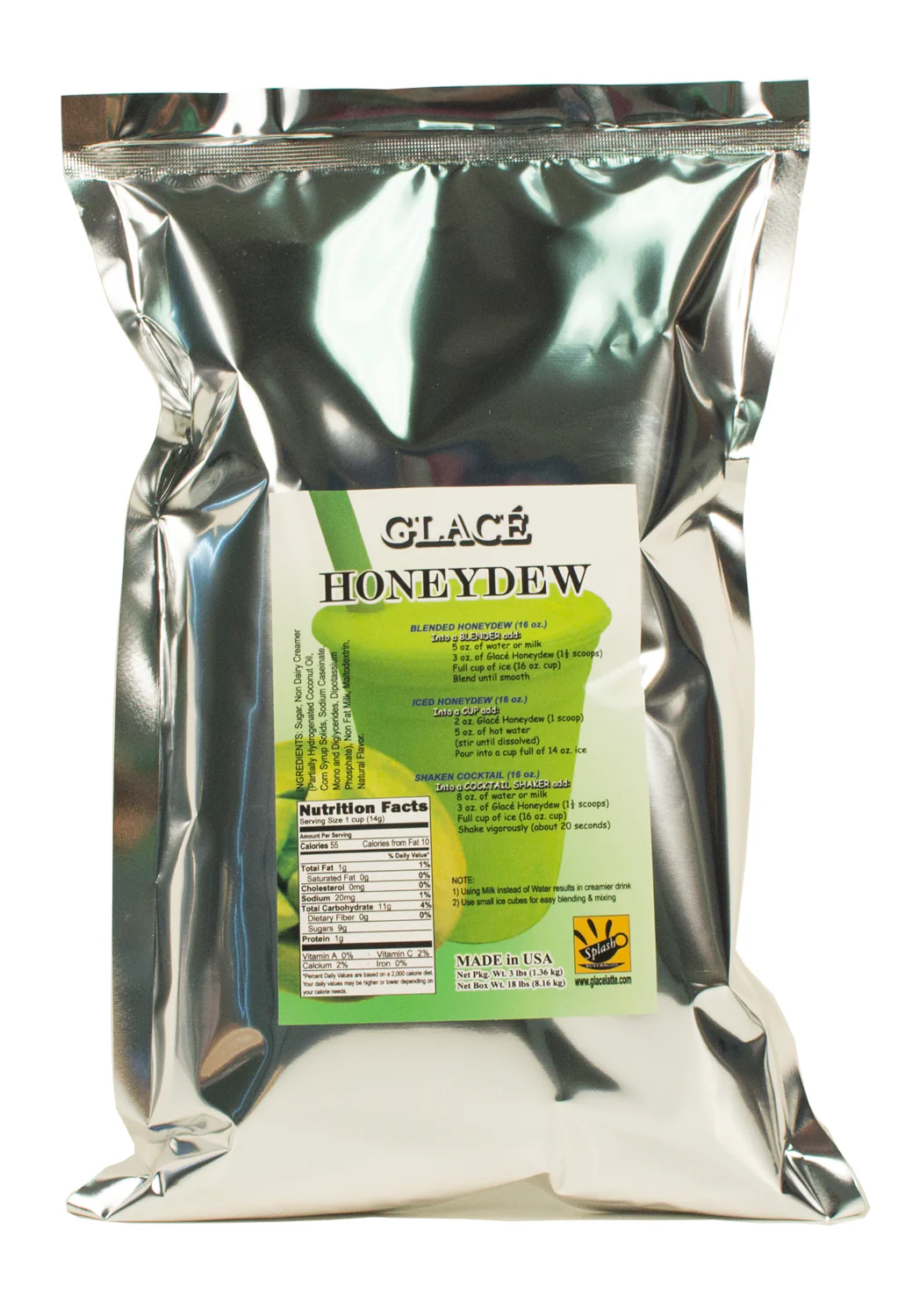Honeydew 4 in 1 Mix for Bubble Tea, Smoothies, Lattes and Frappes, 3 lbs. Bag (Case 6 x 3 lbs. Bags)  - Ships Free Within Canada on Orders Above CAD $199 - Image 2