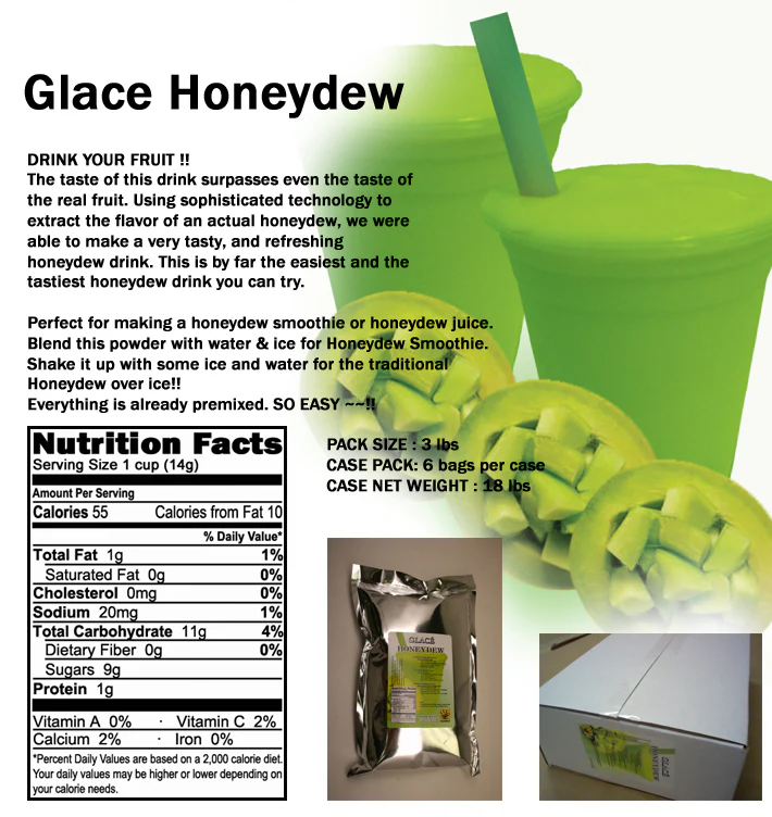 Honeydew 4 in 1 Mix for Bubble Tea, Smoothies, Lattes and Frappes, 3 lbs. Bag (Case 6 x 3 lbs. Bags)  - Ships Free Within Canada on Orders Above CAD $199 - Image 3