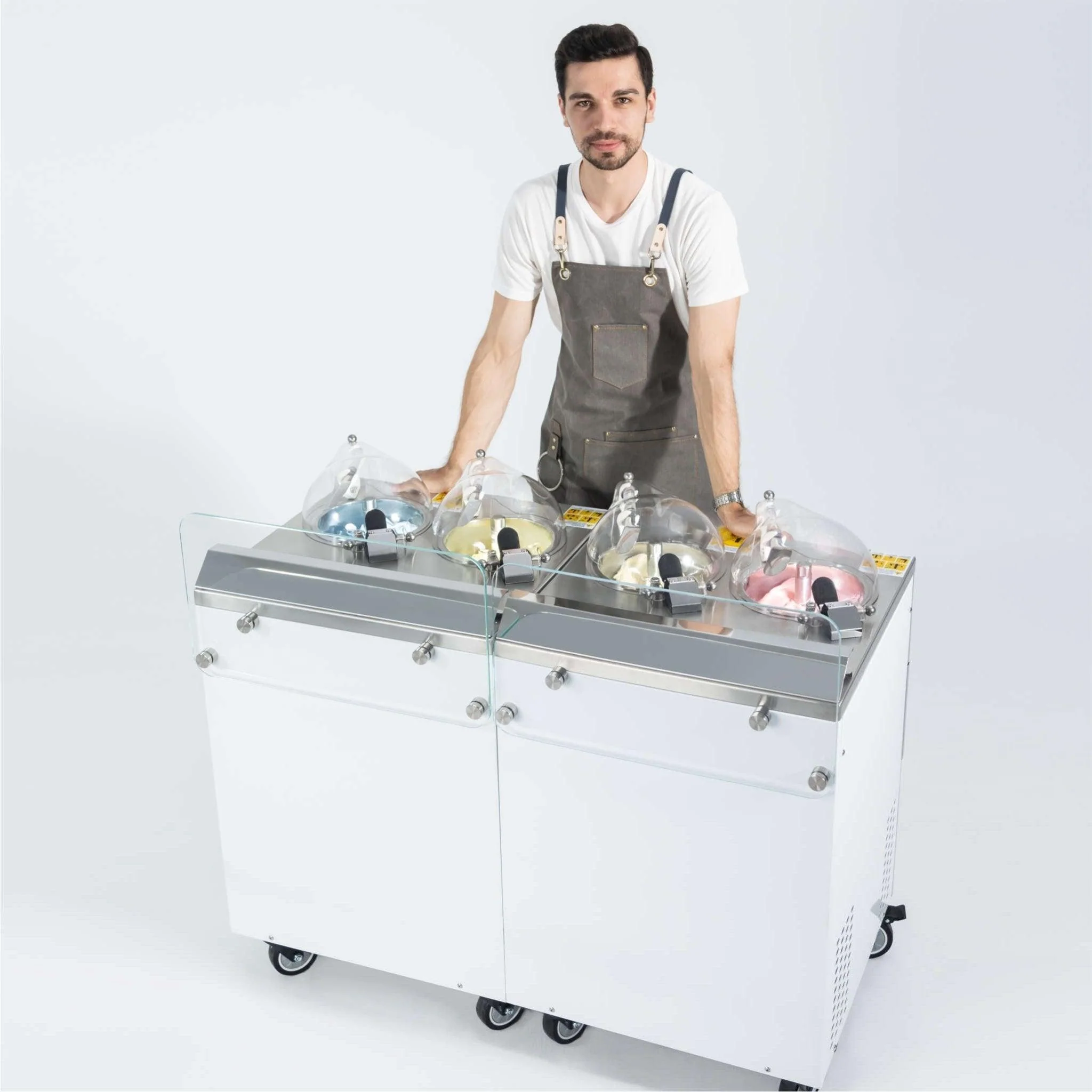 Commercial Gelato Ice Cream Maker, EC2 H, Two Pots - Space Saver - Standing Model - Top Churn Canada - Image 4