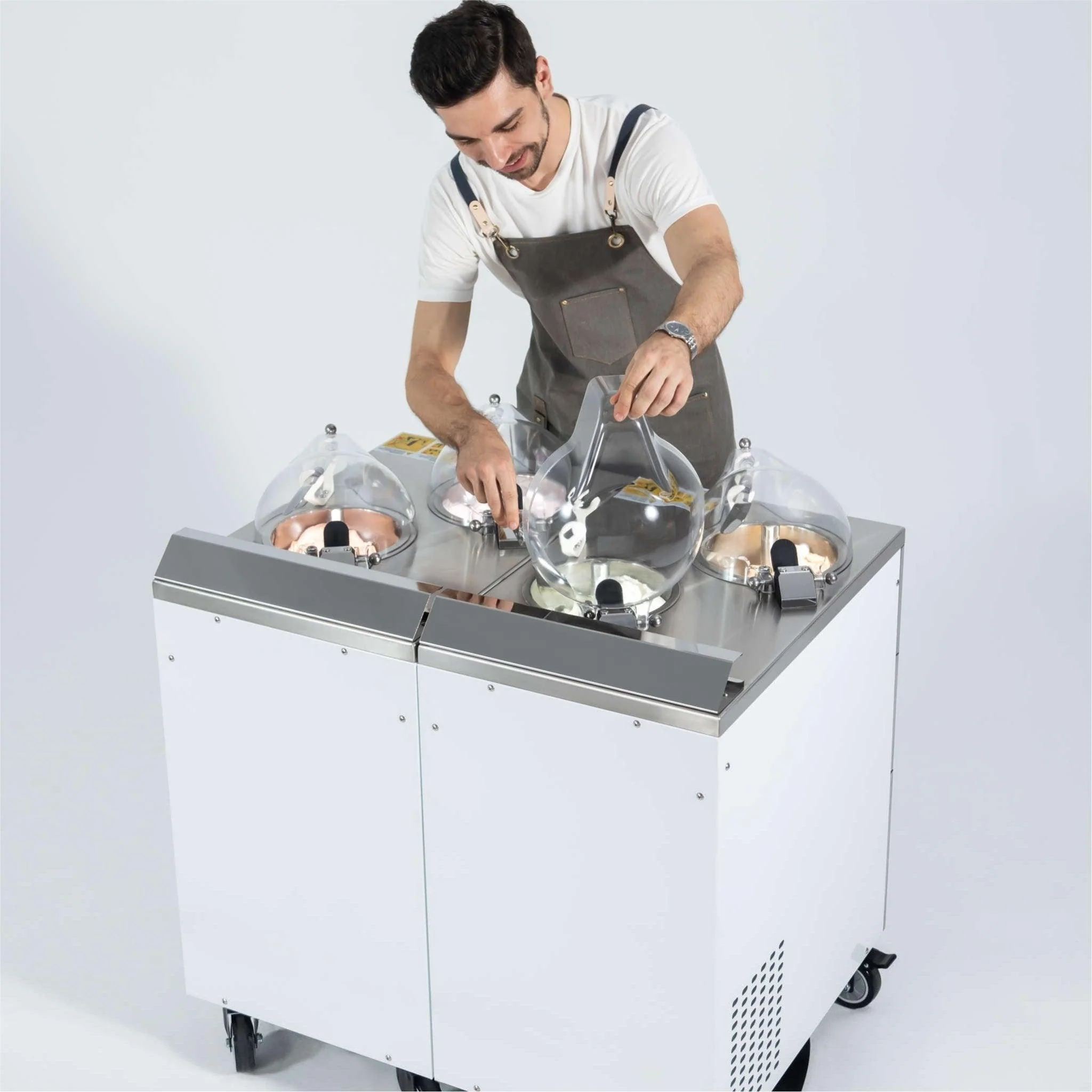 Commercial Gelato Ice Cream Maker, EC2 V, Two Pots – Space Saver - Standing Model - Top Churn Canada - Image 5
