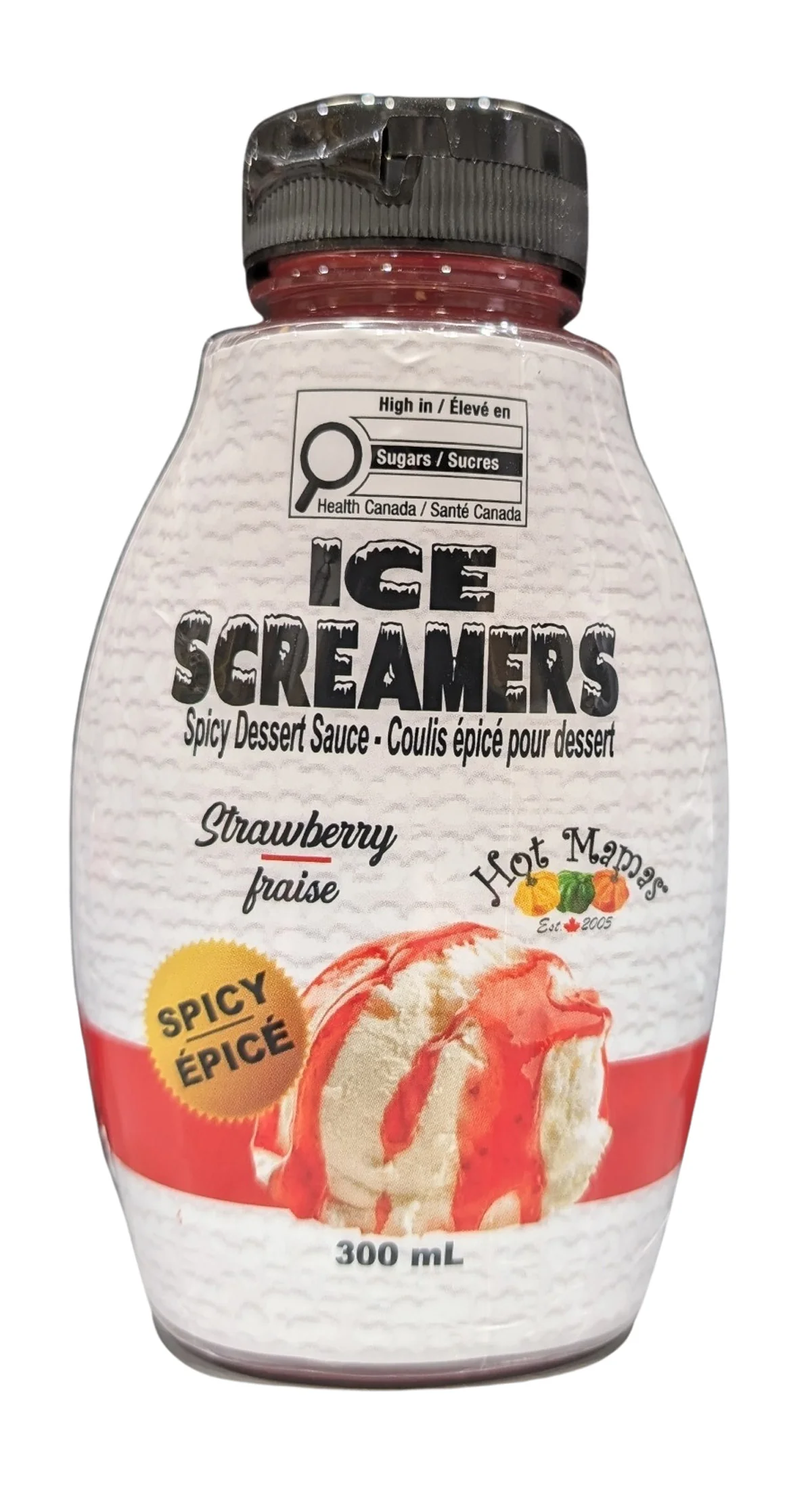 Ice Screamers - Strawberry - Case of 5 x 300ml Squeeze Bottle Format - Made in Canada - Canadian Distribution