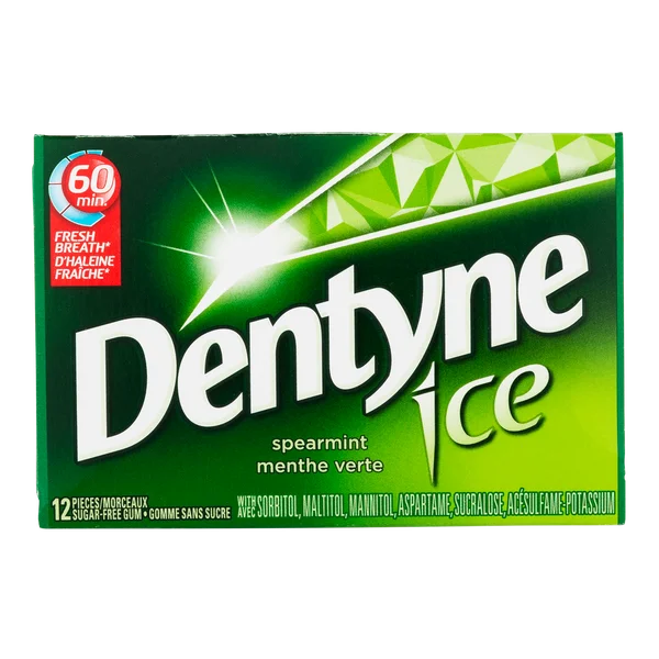Ice Spearmint Sugar-free Gum - 4 Cases x 12 Packs - Dentyne - Canadian Distribution - Ships Free Within Canada on Orders Above CAD $199 - Image 2