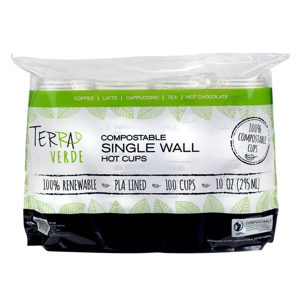iECO Compost Single Wall Cup 10oz - 5 Packs of 100 - Disposables, Restaurant Packaging and Take-Out Supplies - Canadian Distribution - Ships Free Within Canada on Orders Above CAD $199 - Image 2