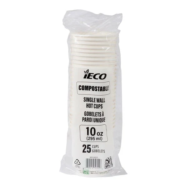 iECO Compost Single Wall Cup 10oz - 5 Packs of 100 - Disposables, Restaurant Packaging and Take-Out Supplies - Canadian Distribution - Ships Free Within Canada on Orders Above CAD $199 - Image 7