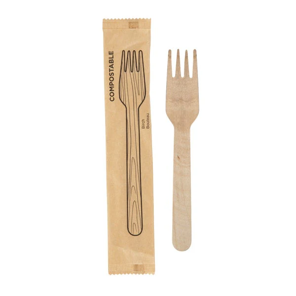 iECO – Individually wrapped Birch Forks - pack of 500 - Disposables, Restaurant Packaging and Take-Out Supplies - Canadian Distribution - Ships Free Within Canada on Orders Above CAD $199 - Image 2