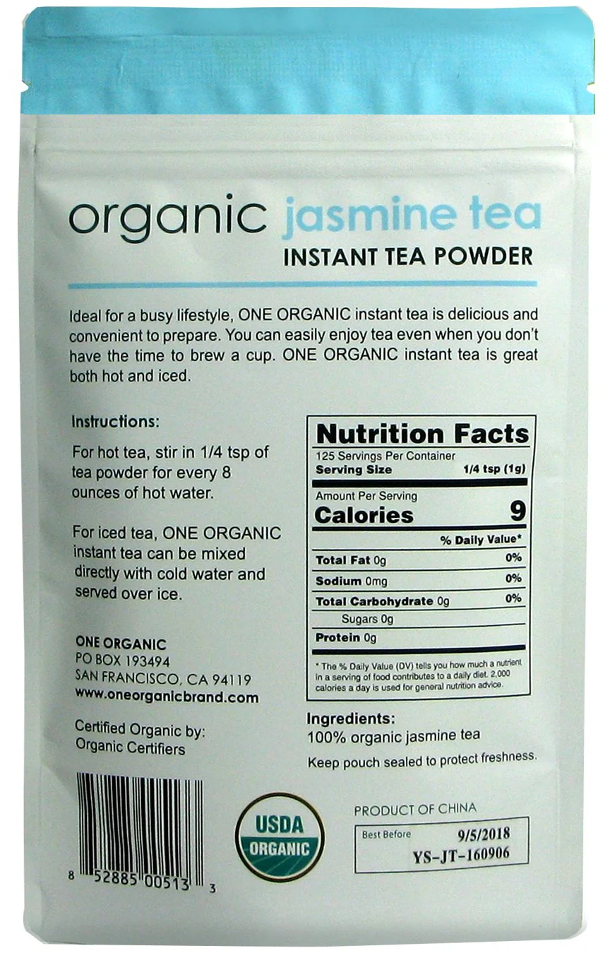 Instant Jasmine Green Tea Premium Organic - 125 grams (4.4 oz) Pouch - Ships Free Within Canada on Orders Above CAD $199 - Image 2
